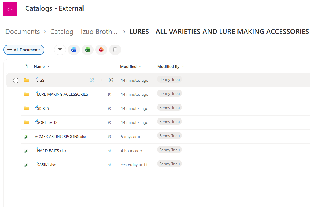 SharePoint catalog folder view